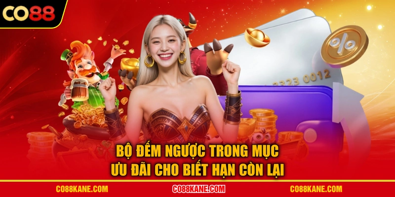 Bộ đếm ngược trong mục ưu đãi cho biết hạn còn lại